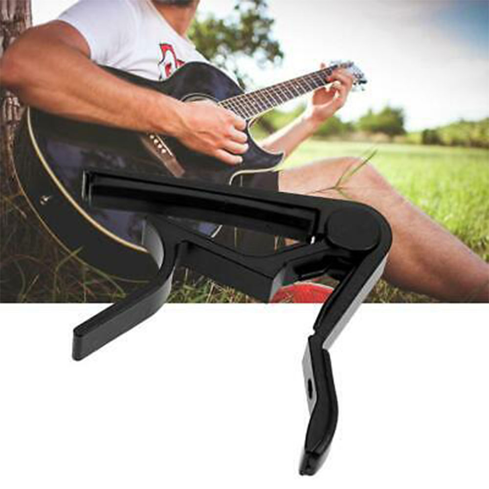 Gitarren Kapodaster Aluminium Kapo für Akustik Gitarren - Schwarz