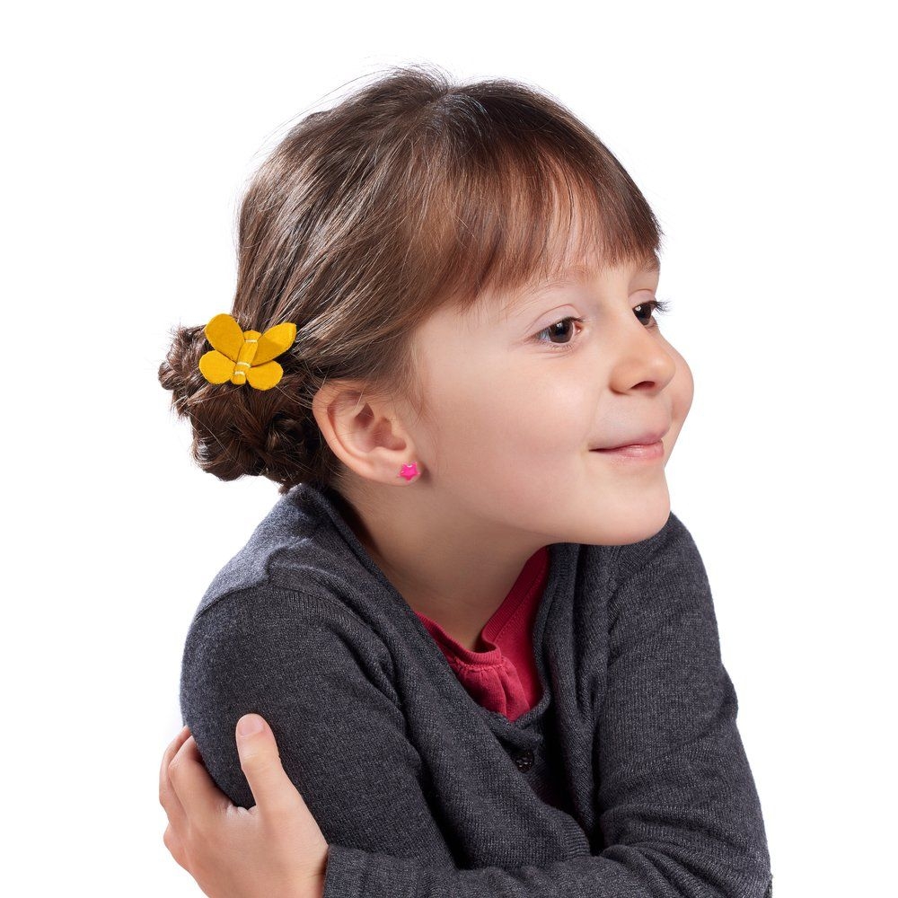 Barrette Petit Papillon Jaune Ocre