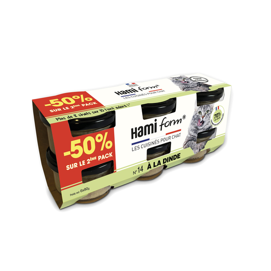 Pack 6 pots recette n°14 dinde -50% sur 2eme pack