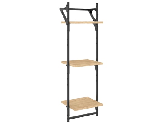 VIDAXL - Etagère murale Ensemble d'étagères murales avec barres 6 pcs chêne sonoma