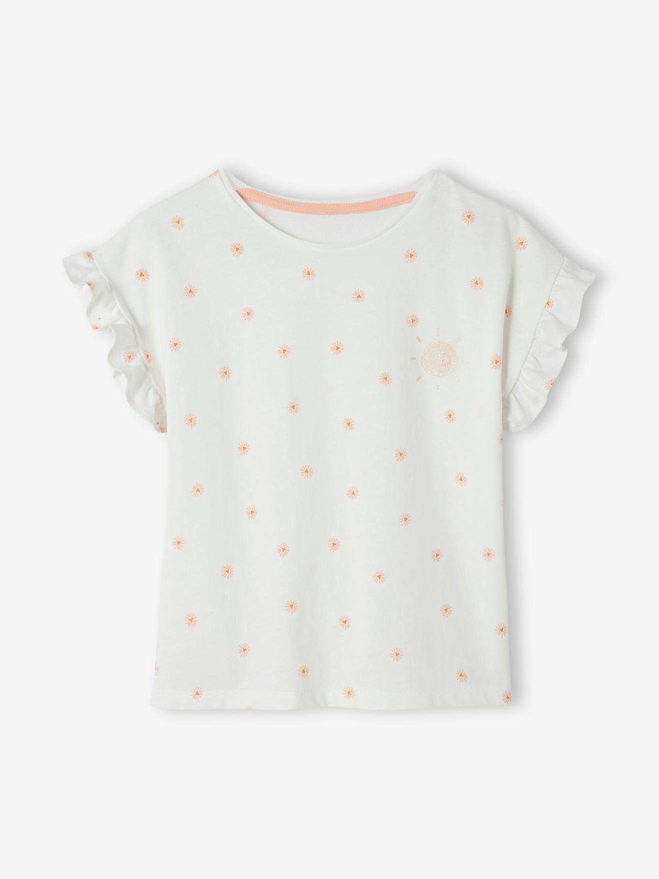 Conjunto de camiseta e shorts em chiffon de algodão azul marinho para meninas.
