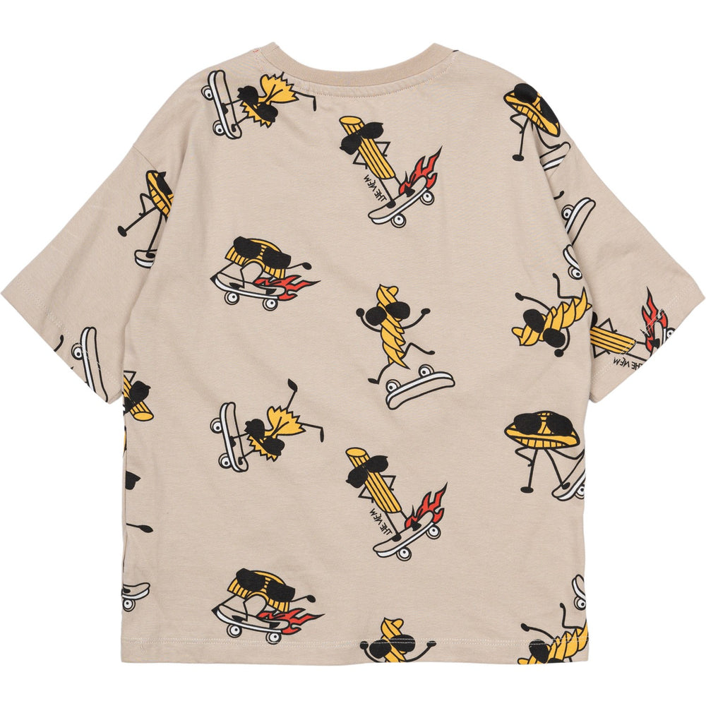 Køb The New Feather Gray AOP Narfalle Oversize T-Skjorte
