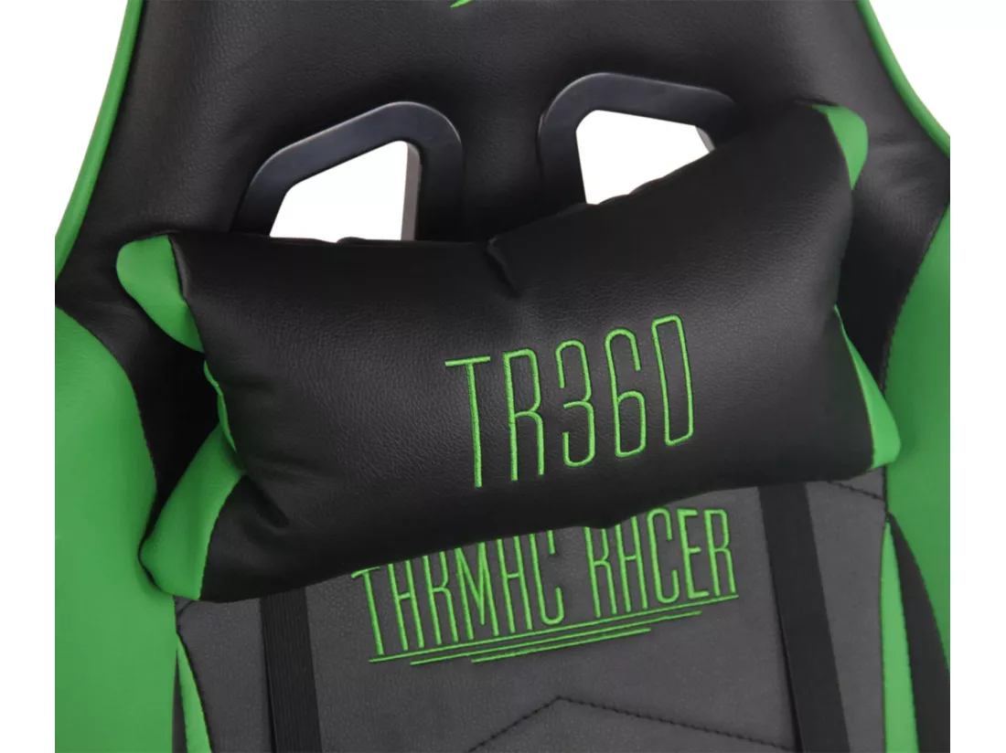 Chaise de bureau - Similicuir & Plastique - Noir / Vert - Turbo XL