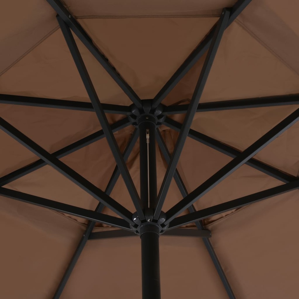 Parasol d'extérieur avec poteau en aluminium 500 cm taupe