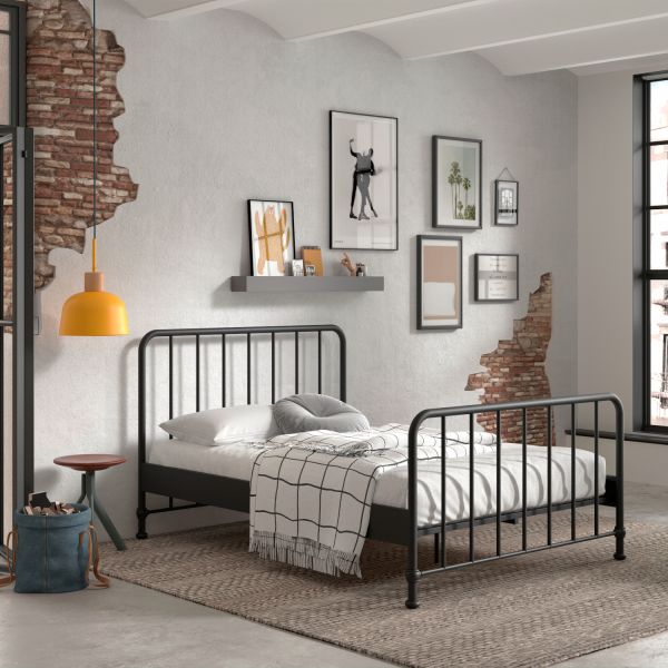 Vipack Bronxx Bed - 140 x 200 cm - Mat Wit