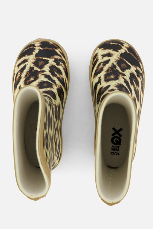 XQ Footwear Leopard Regenlaarzen beige