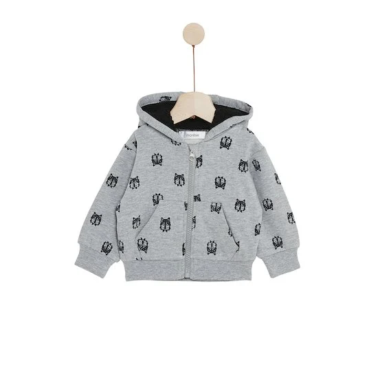 Mon Grand Loup Veste molletonné à capuche   Gris clair        de               Marèse