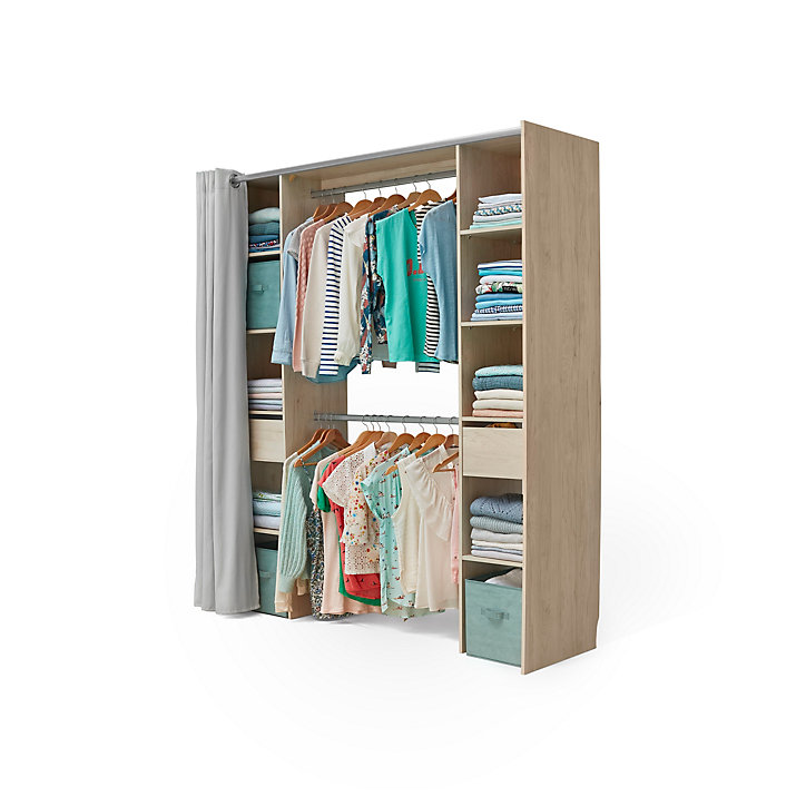 Kit dressing 2 colonnes Komet L. 180 x H. 200 décor chêne naturel