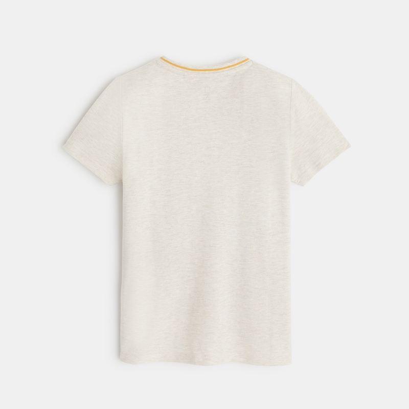 T-shirt maille piquée écussons racing beige garçon