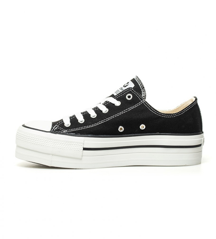 Tênis Victoria estilo basquete preto - Altura da plataforma: 4 cm -