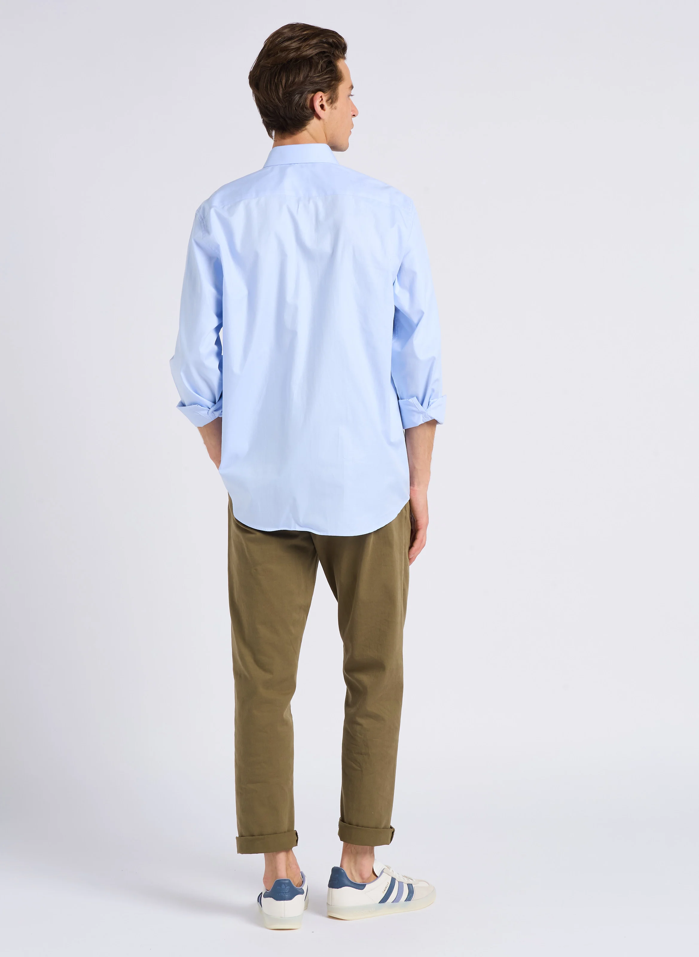 LAAVE - Chemise droite col classique en coton | Bleu
