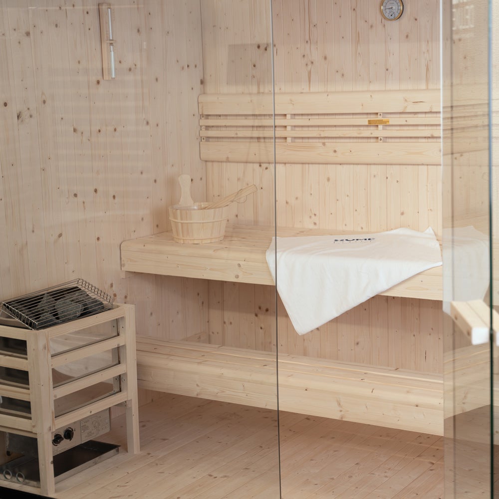 Home Deluxe - Traditionele Sauna - Shadow XL - 200 x 150 x 190 cm - voor 5 personen - hoogwaardig sparrenhout, incl. saunakachel, saunatoebehoren | Stoomsauna, opgietsauna, Finse sauna, biosauna