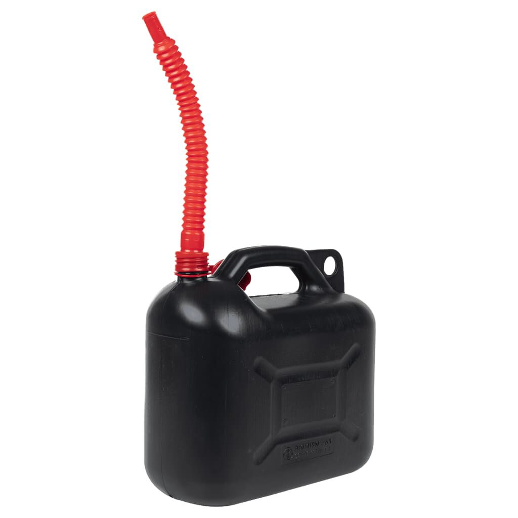 vidaXL Jerrycans met flexibele tuit, 3 stuks, zwart, 10 L, kunststof