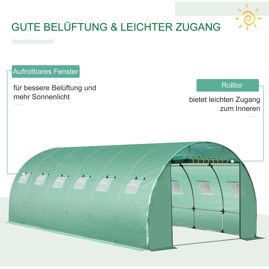 Outsunny Abdeckung für Foliengewächshaus grün