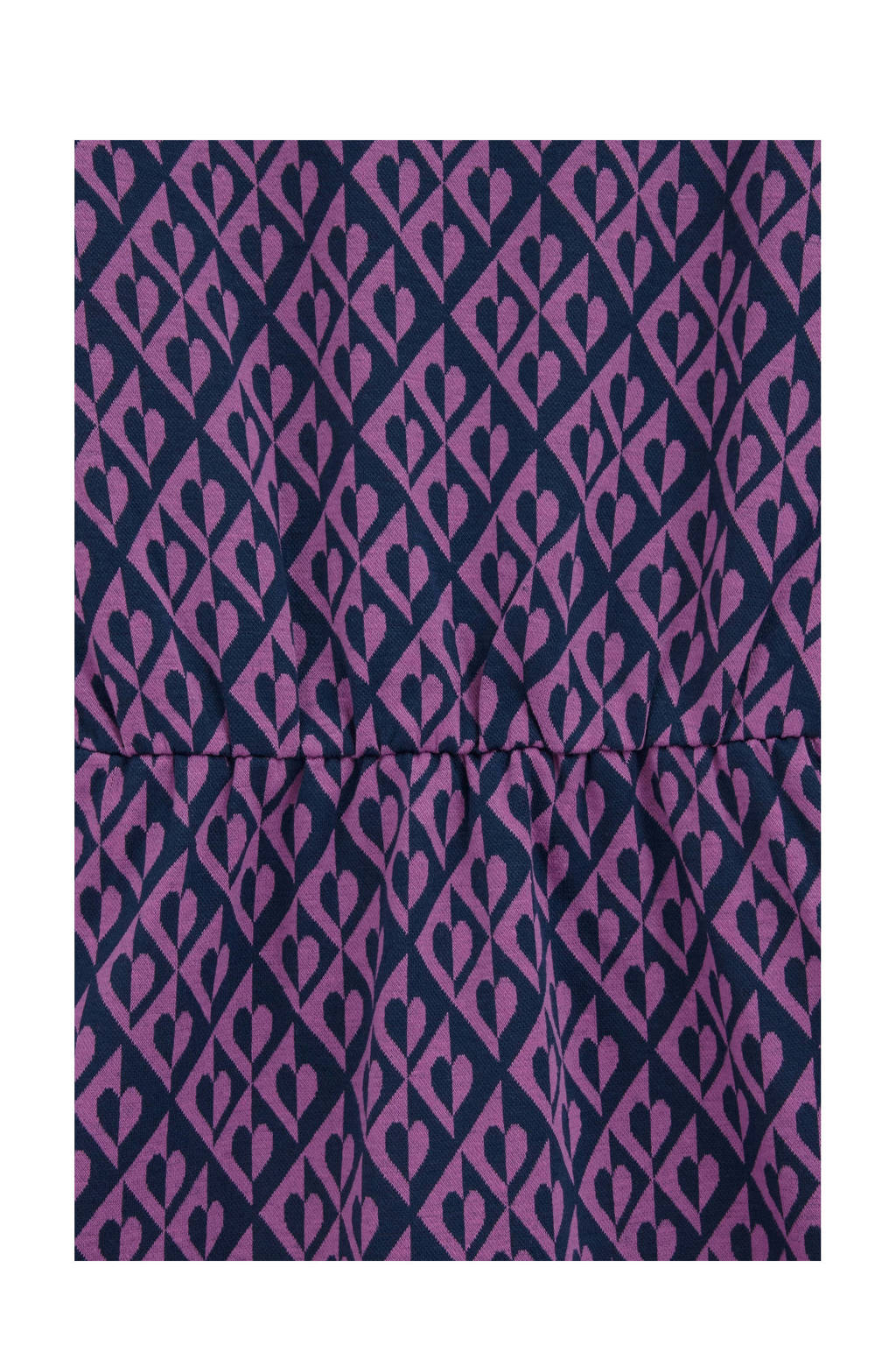 WE Fashion jurk met all over print donkerblauw/paars
