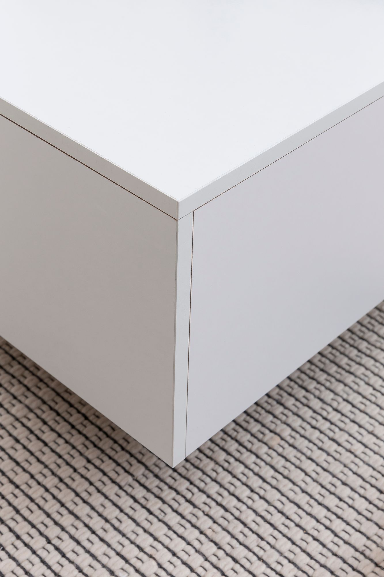 FineBuy Couchtisch Weiß 60 x 60 cm Wohnzimmertisch Beistelltisch Quadratisch