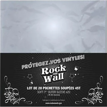 Rock on Wall Pochette souple 45T (lot de 20) Pochettes vinyles