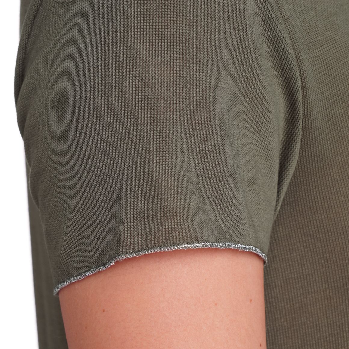 Gina Collection Damen T-Shirt mit glänzender Abschlussnaht dunkelgrün