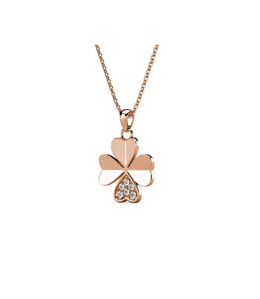 Pendentifs Clover Petal - Or Rosé et Cristal