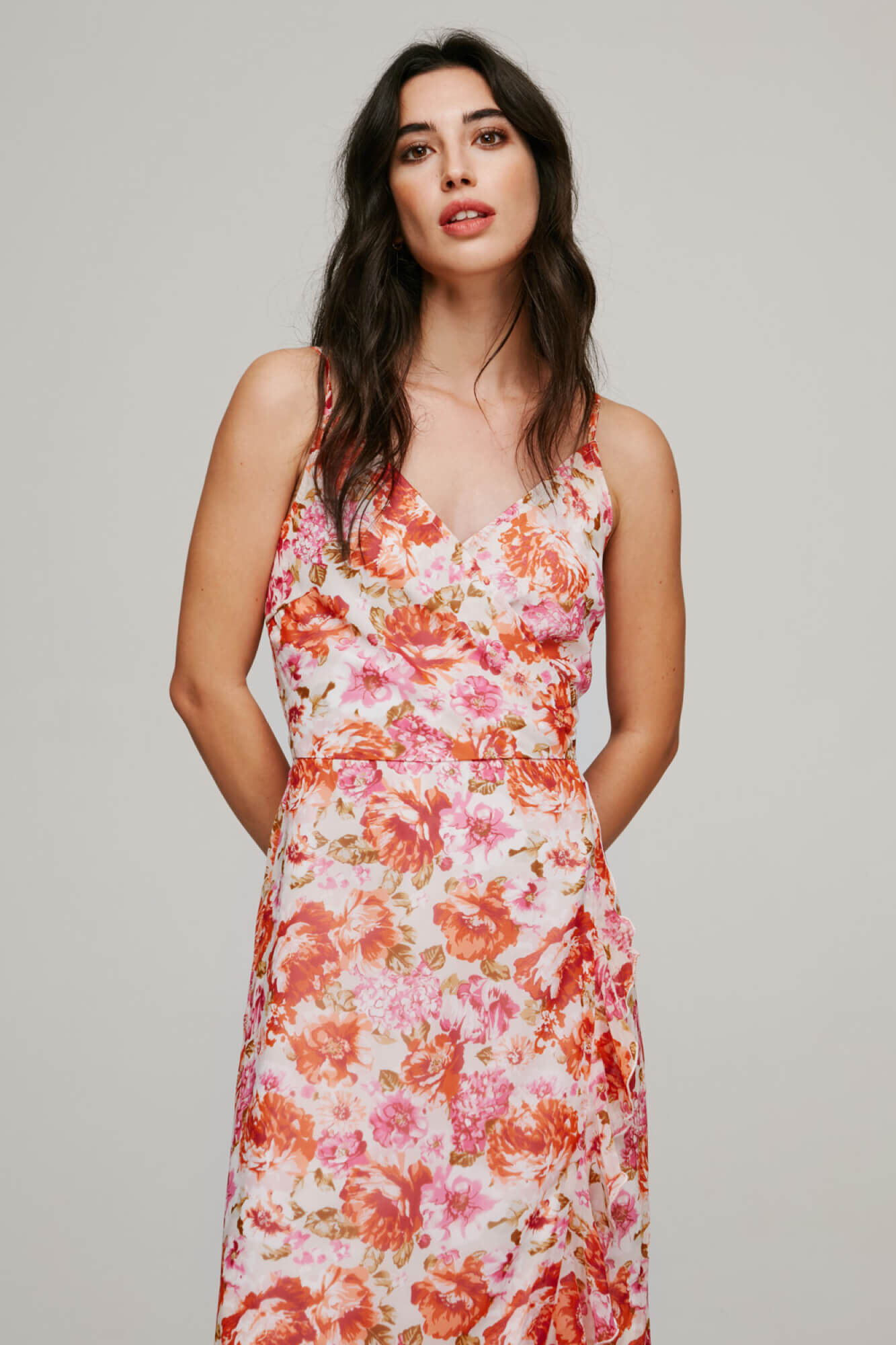 Vestido envelope com alças - Cinza