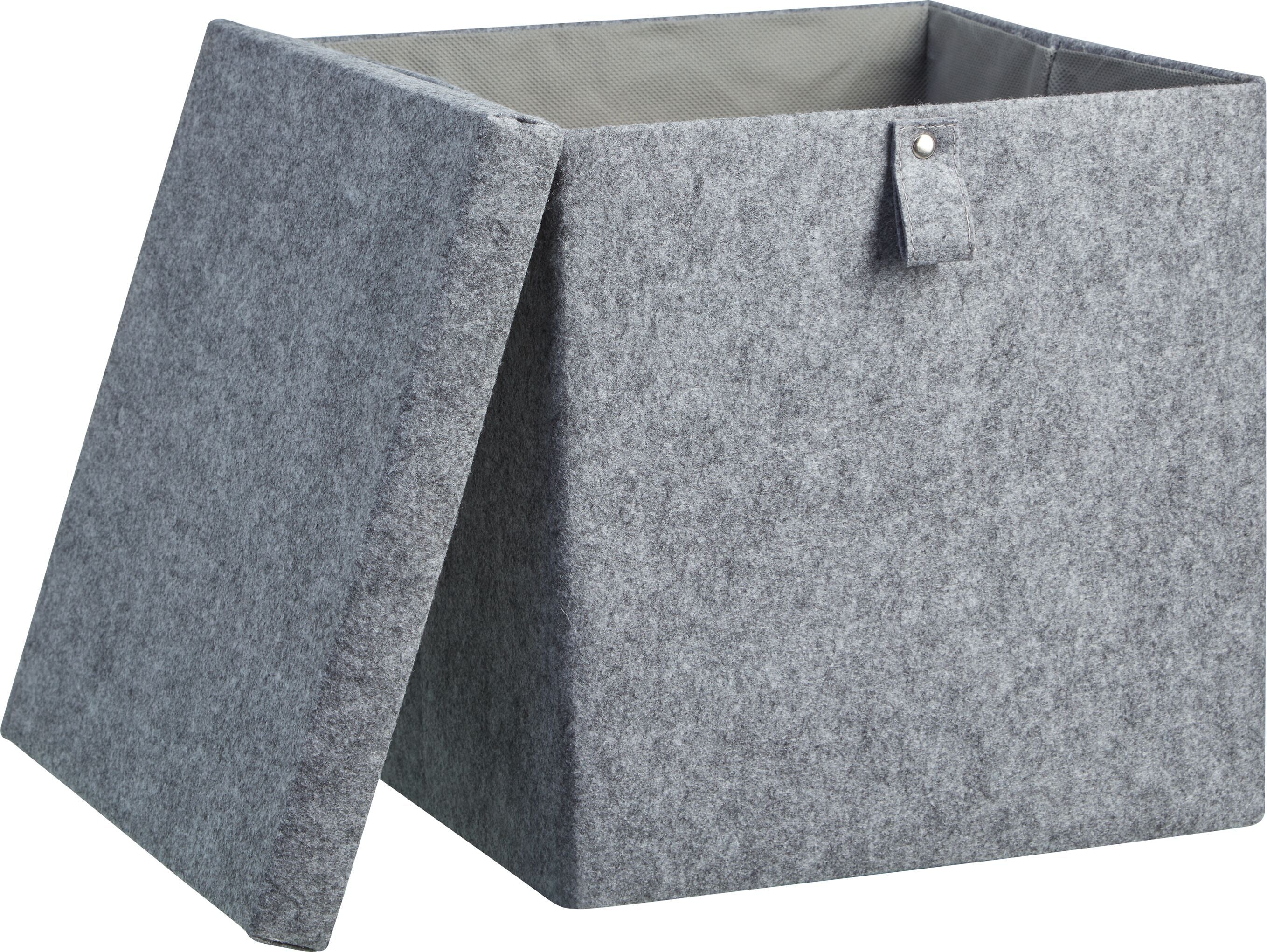WILONA Filzbox grau 32x32x32 cm - Grau / B: 32.0 cm x T: 32.0 cm x H: 28.0 cm