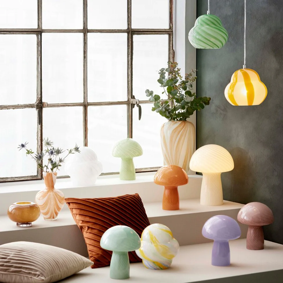 Bahne Interior  Mushroom bordlampe, grøn - H23 cm.