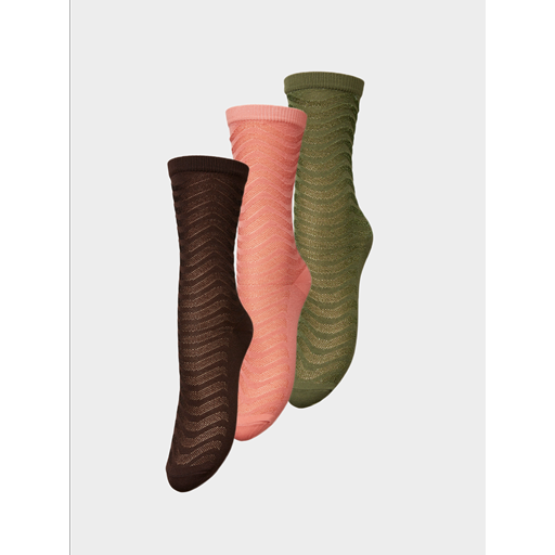 Beck Söndergaard Mina Glitter 3-pak Strømper, Brown/Green/Pink, 37/39