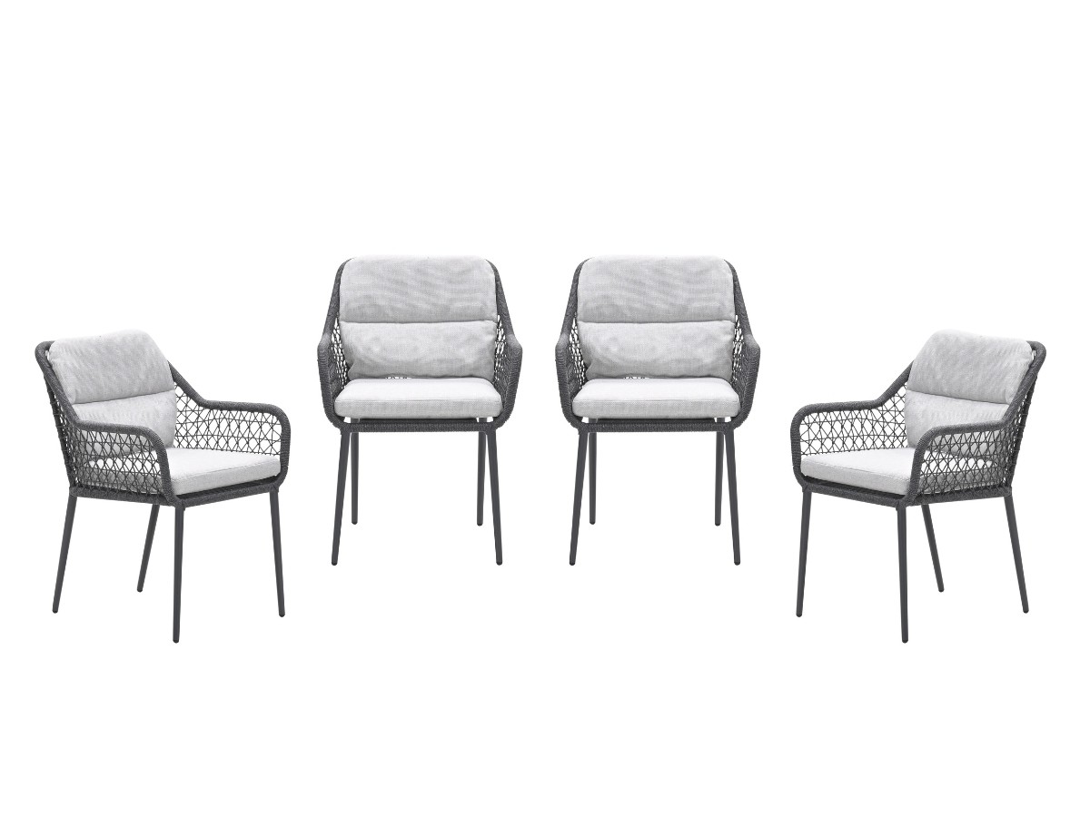 Garden Impressions Toledo Dark Grey tuinstoel - Set van 4