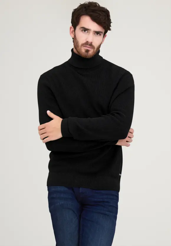 Cosy Rollkragenpullover - Black