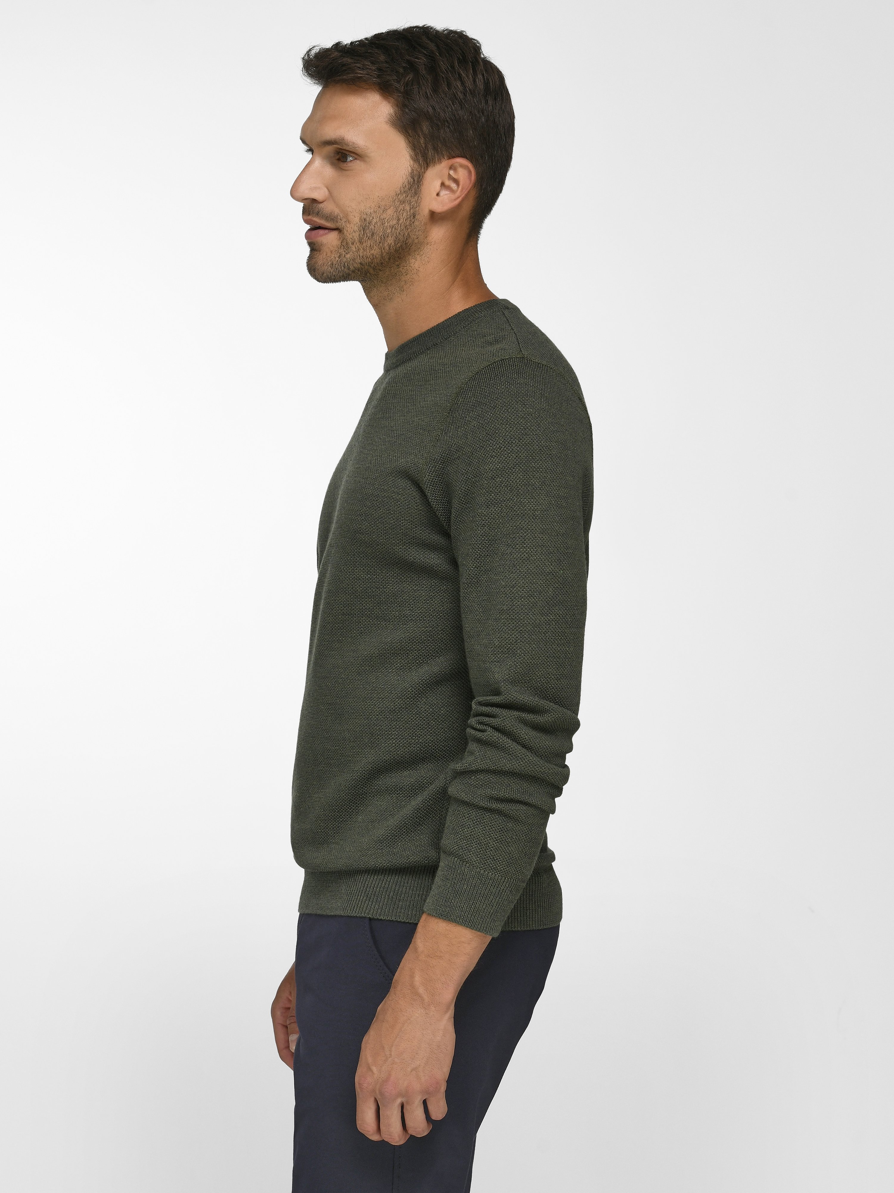 Rundhals-Pullover aus 100% Schurwolle