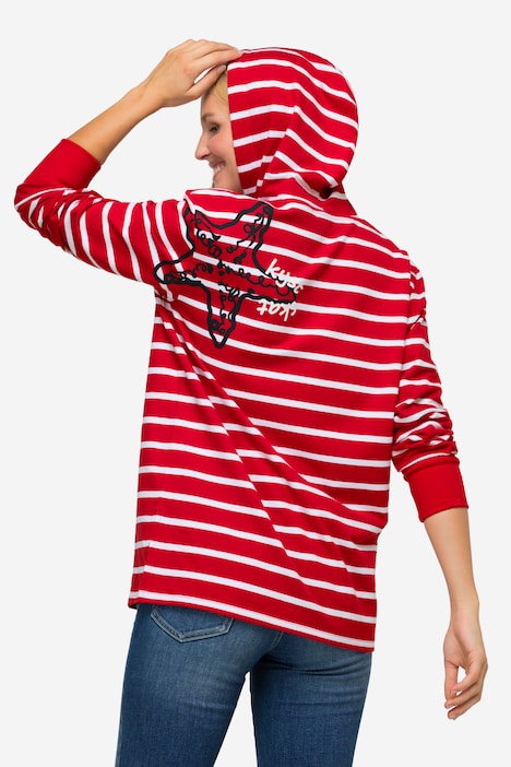 Hoodie, oversized, Ringel-Sweat