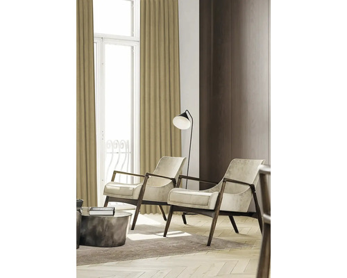 Gordijn met universele band, fluweel mosterdgeel, 140x280 cm