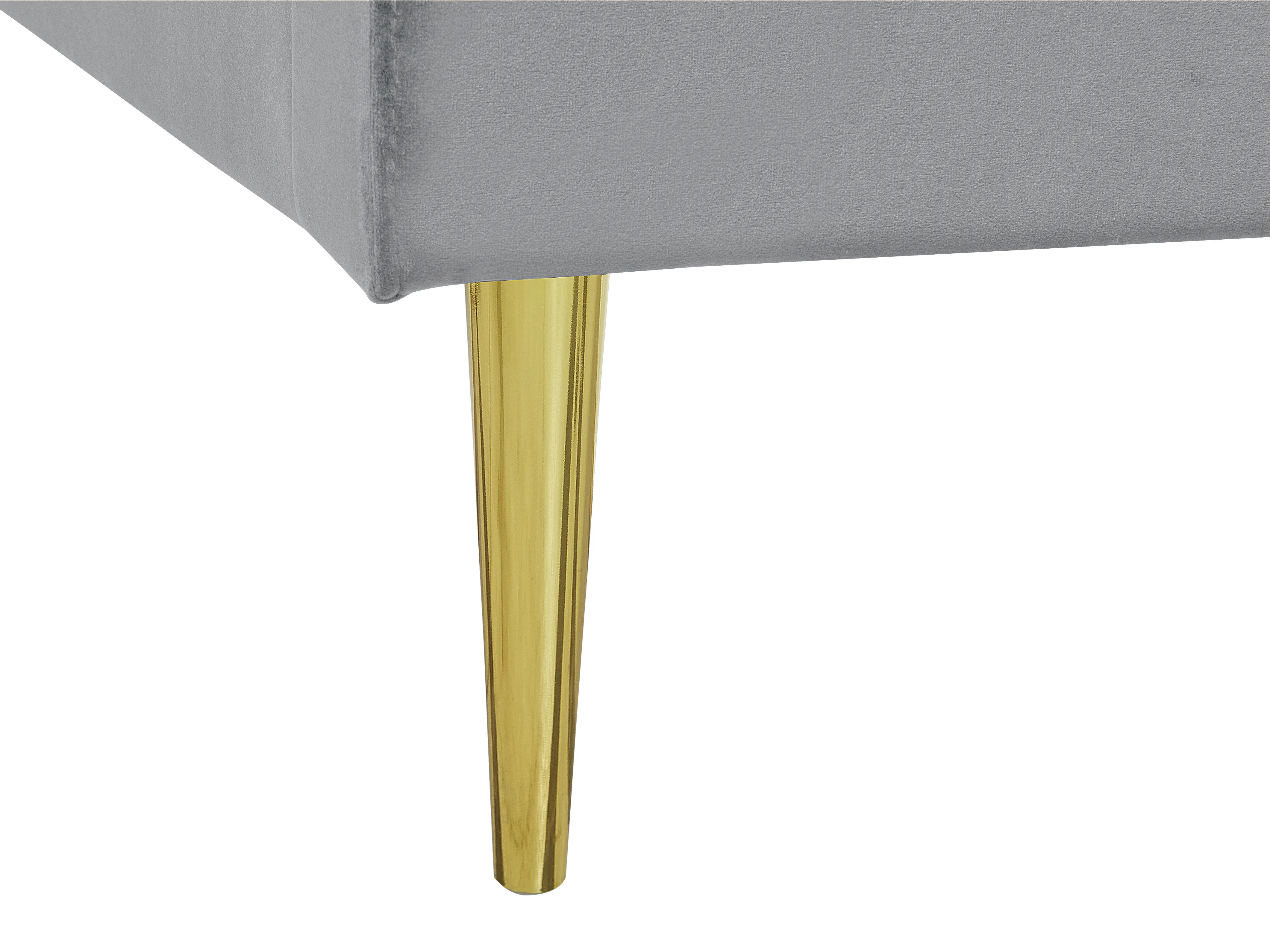 Bed Fluweel MARVILLE 180 x 200 cm Grijs
