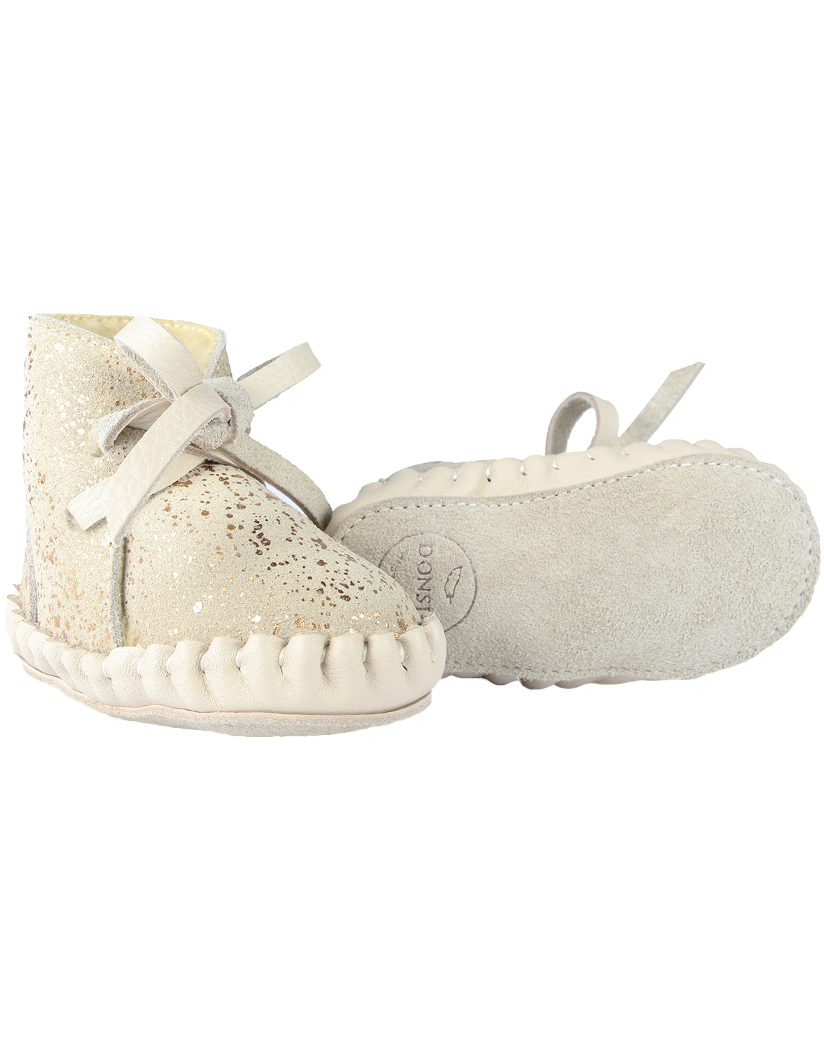 Krabbelschuhe PINA EXCLUSIVE gefüttert in cream metallic