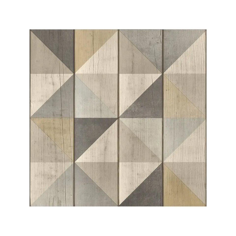 Dutch Wallcoverings - Exposure blok/driehoek bruin - 0,53x10,05m