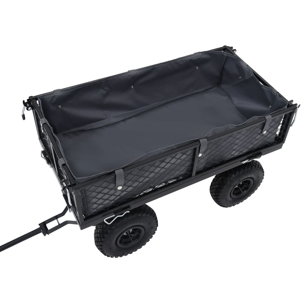 Bâche de chariot de jardin gris foncé 81x41x21 cm tissu