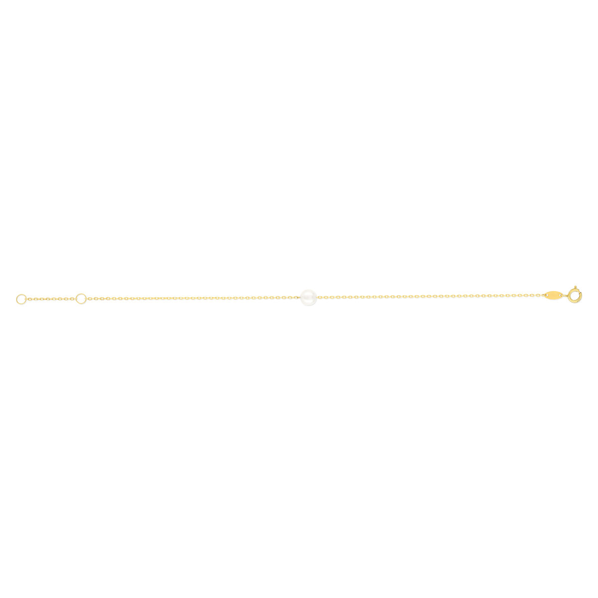 Bracelet or jaune 375 perle de culture de chine 19 cm