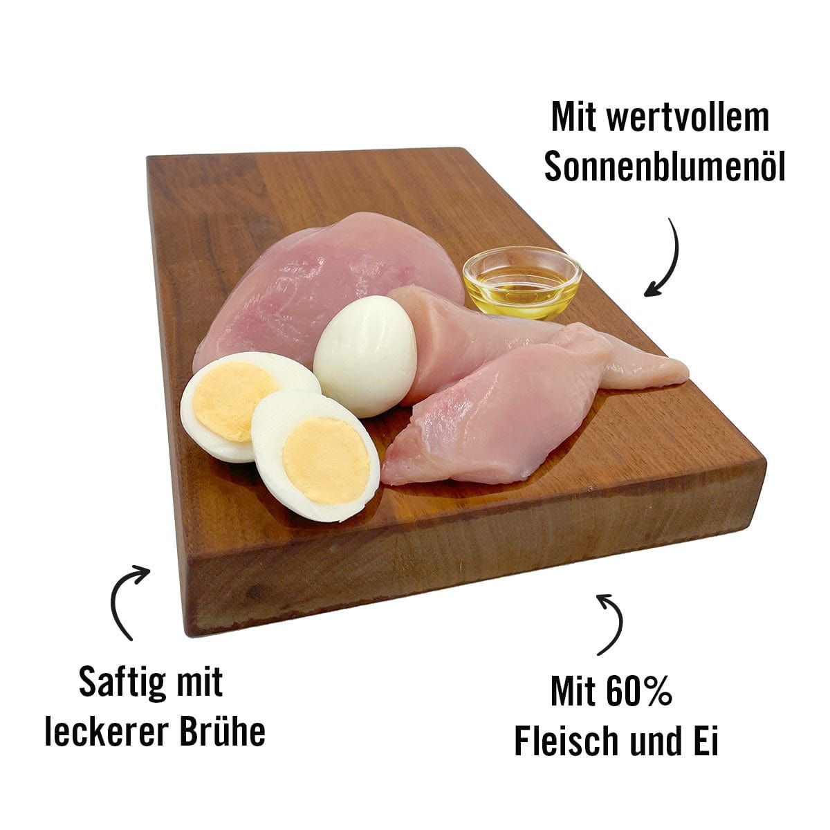 Dogs’n Tiger Adult Premium Katzenfutter Ei Der Daus, Nassfutter, Getreidefrei, Huhn & Ei