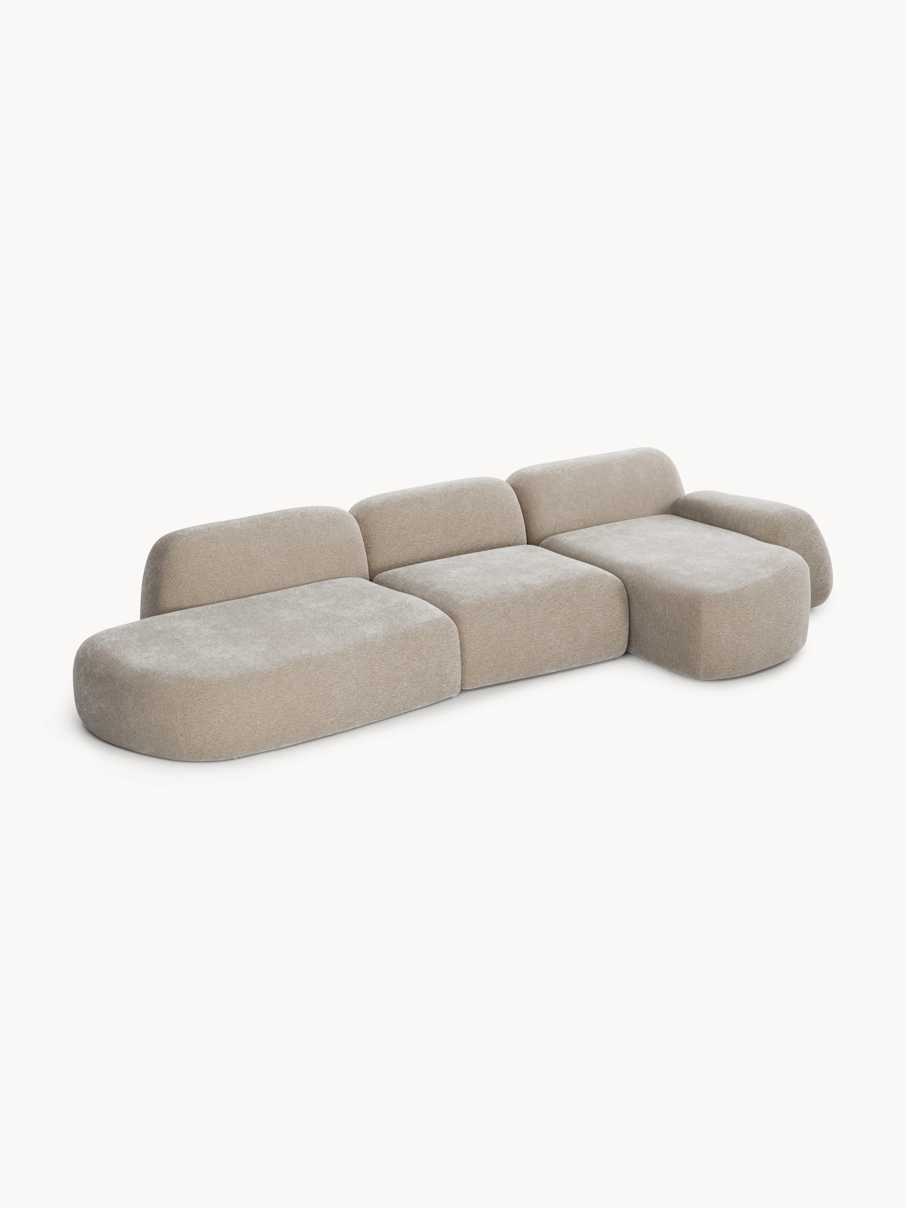 Modulaire hoekbank Wolke (4-zits) met chaise longue