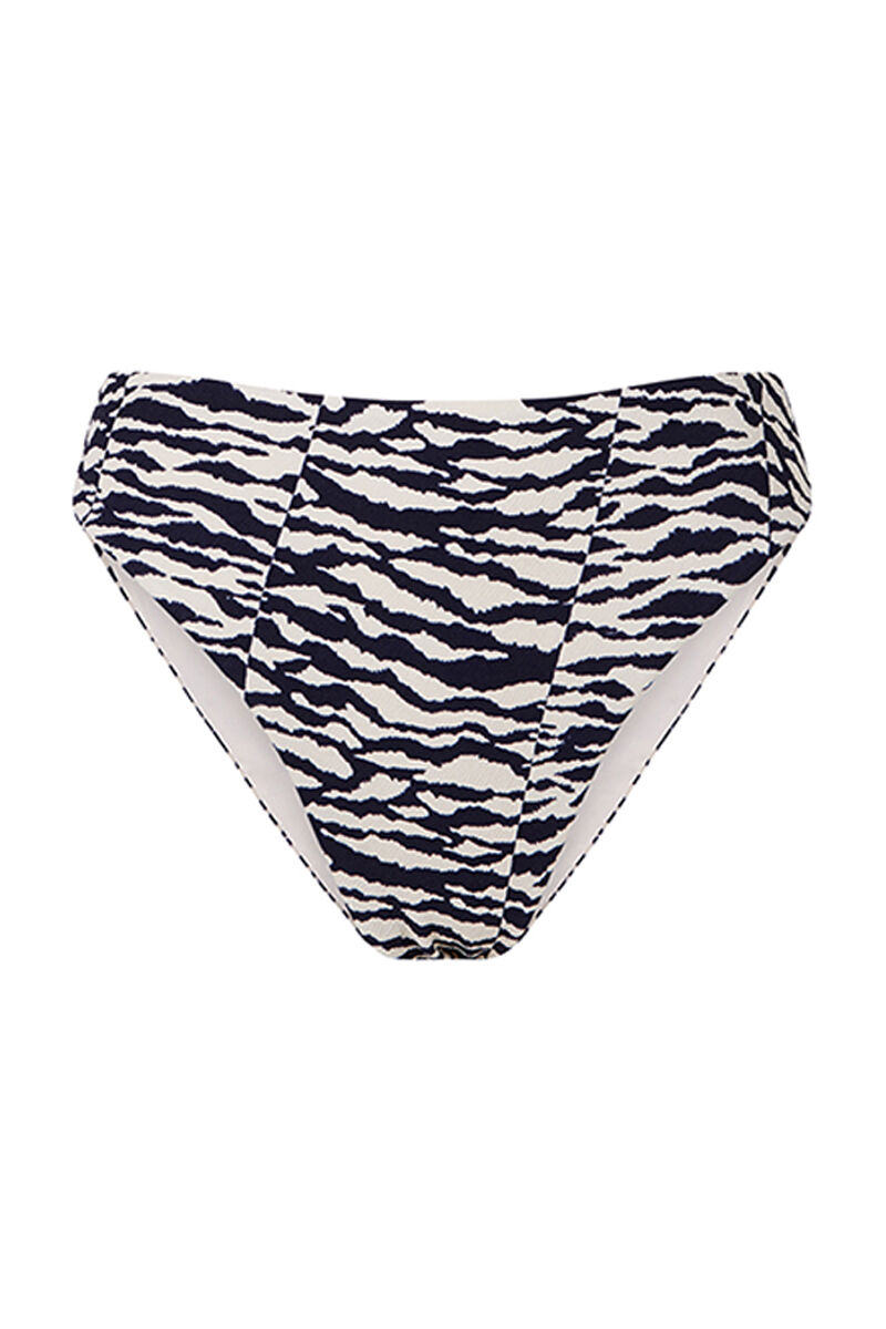 Calcinha de biquíni de cintura alta com estampa de zebra - estampa