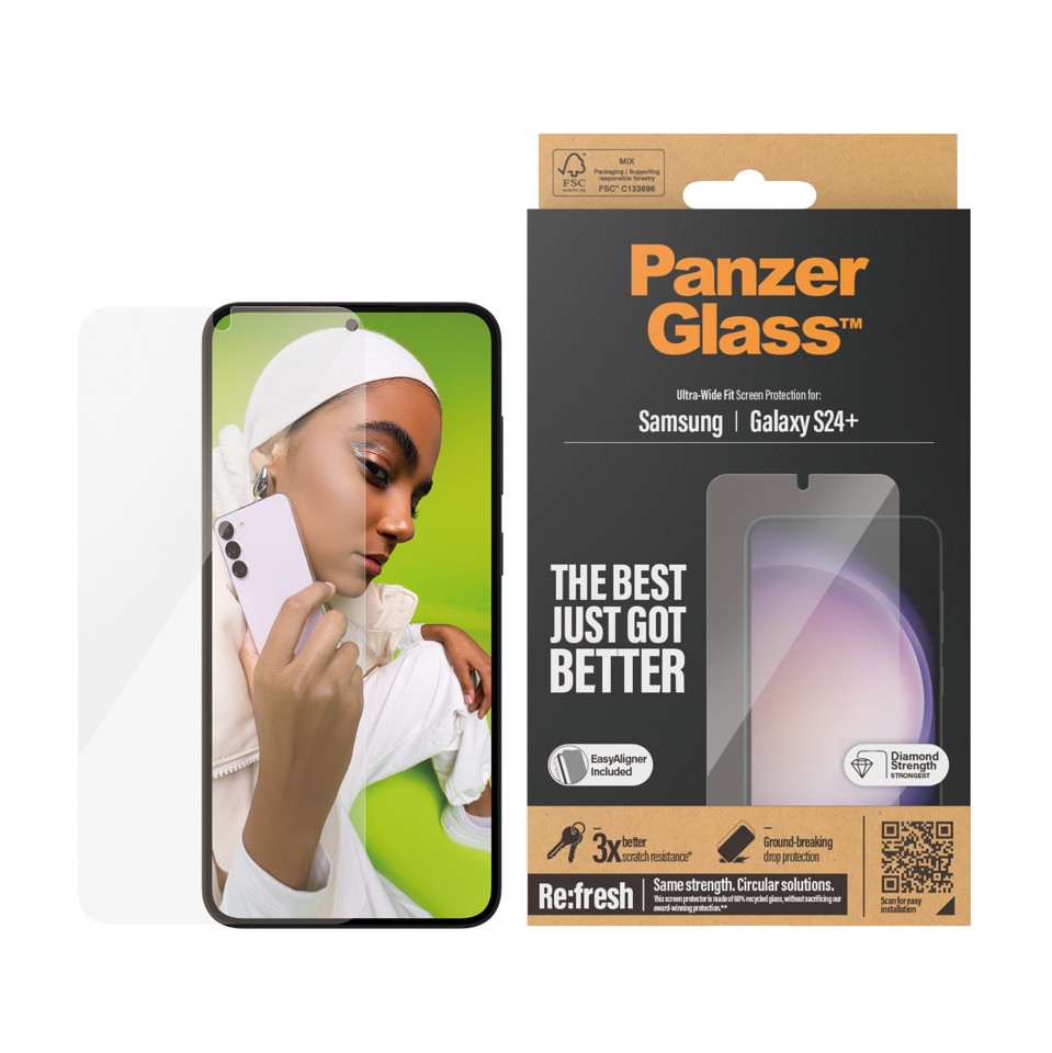 PanzerGlass - Skærmbeskytter Galaxy S24 Plus Ultra-Wide Fit wA