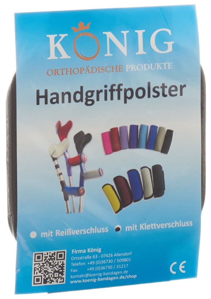 KOENIG Griffpolster Krücken<br>1 Paar, schwarz Klettverschluss