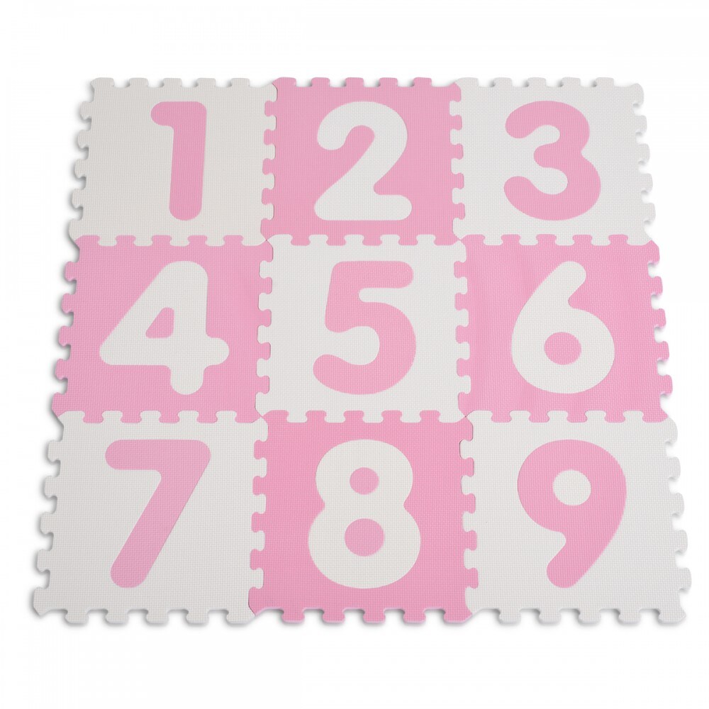 Moni Puzzlematte 9-teilig Zahlen 1001B3 Puzzleteppich Teilegröße 32 x 32 cm rosa