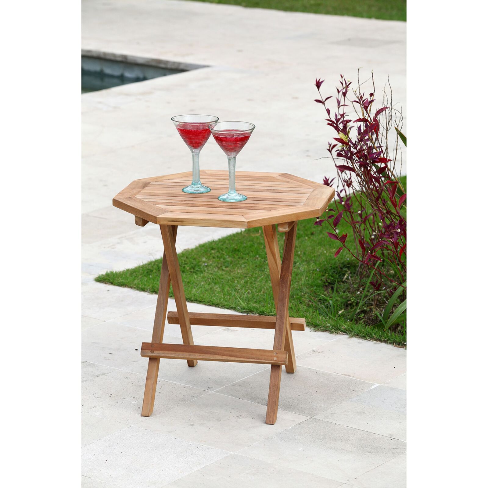 Beistelltisch LUANG - Teak natur - achteckig
