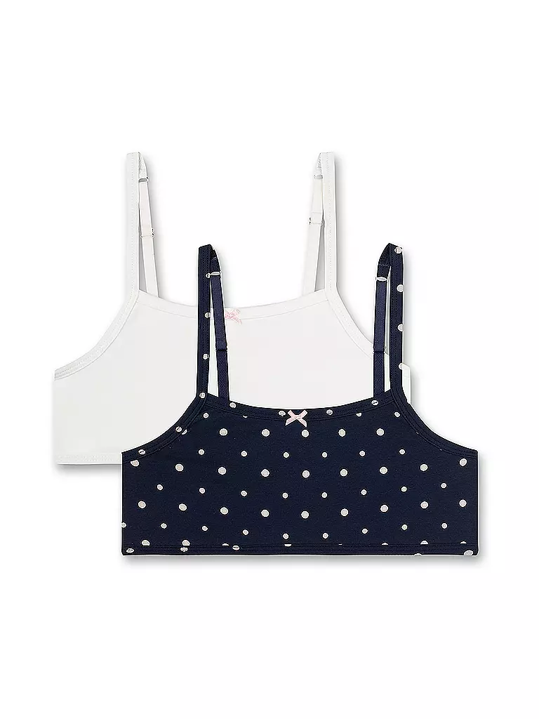 SANETTA Mädchen Bustier 2er Pkg Tupfen/uni dunkelblau