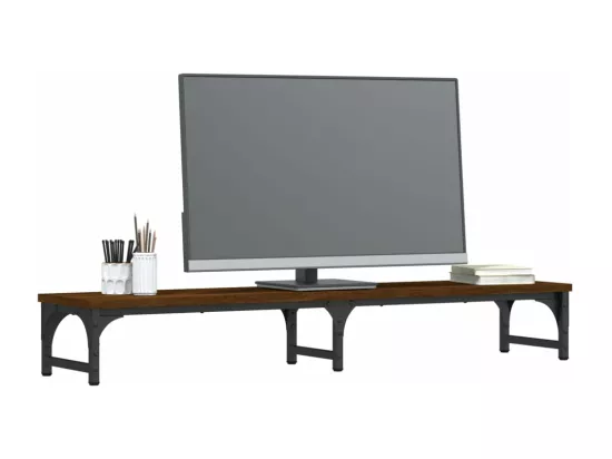 Support moniteur chêne marron 105x23x15,5 cm bois d'ingénierie