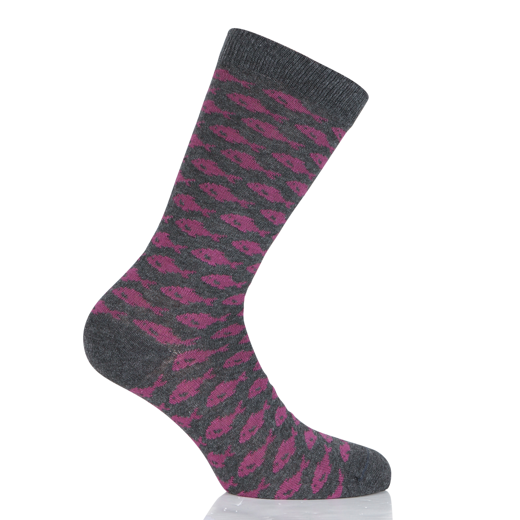 Chaussettes en coton imprimé | Gris