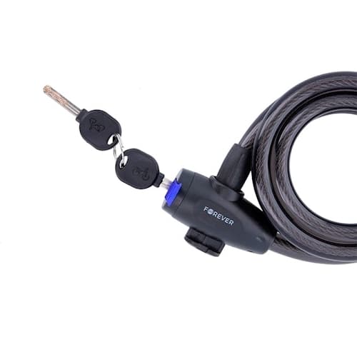 Forever Outdoor Kabellås til cykel med nøgle CBL-150, Sort