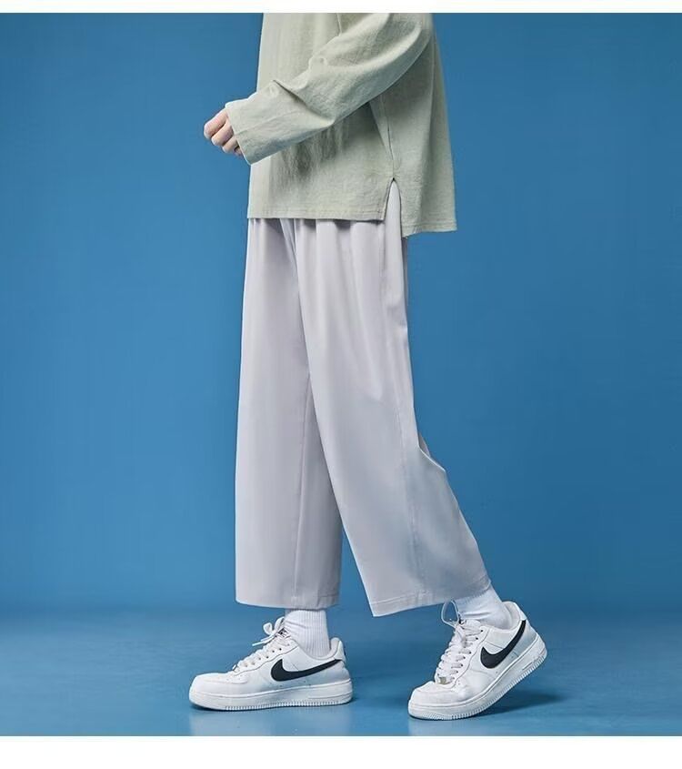 Blueforce - Mid Rise Plain Cropped Wide Leg Broek