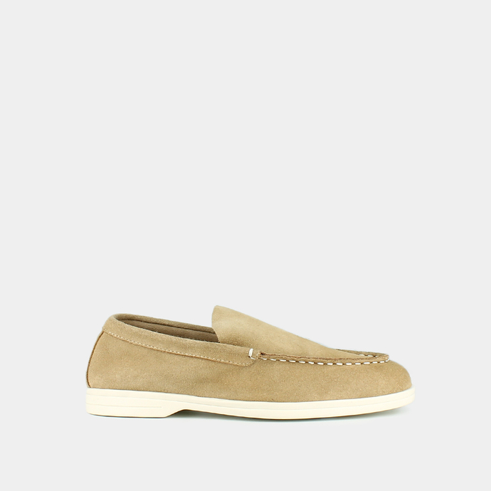 Mocassins à bouts fermés  en croute beige